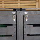 1.43m x 1.16m Outdoor Wooden Garden Double Wheelie Bin Store Storage for 2 Bins in Dark Grey