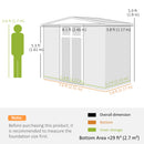 Outsunny 8 x 4 ft Garden Storage Shed, Outdoor Metal Shed