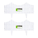33cm Set of 4 White Plastic Picket Fence Garden Edging with Wood Effect