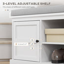 HOMCOM Shoe Storage Bench with Cushion 2 Cabinets for Entryway Hallway White