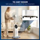 HOMCOM 16" Pedestal Fan With Water Mist Spray Standing Fan, 3.1L Tank, White