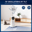 HOMCOM 16" Pedestal Fan With Water Mist Spray Standing Fan, 3.1L Tank, White