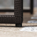 Outsunny 3PCS Rattan Bistro Set Glass Top Table and Chairs with 4 Cushions