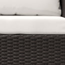 Outsunny 3PCS Rattan Bistro Set Glass Top Table and Chairs with 4 Cushions