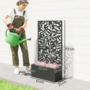 Outsunny Metal Garden Bed with Trellis, Raised Planter with Privacy Panel