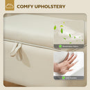 HOMCOM Linen Storage Ottoman Storage Box with Rubberwood Legs