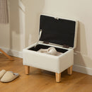 HOMCOM Linen Storage Ottoman Storage Box with Rubberwood Legs