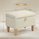 HOMCOM Linen Storage Ottoman Storage Box with Rubberwood Legs