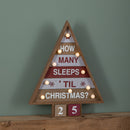 42cm Wooden Christmas Countdown Decoration with 10 Warm White LEDs
