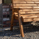 Charles Taylor Hand Made Traditional 3 Seater Chunky Rustic Wooden Garden Bench Furniture Assembled