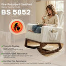 HOMCOM Rocking Chair for Adults, Lounge Rocker w/ Lumbar Pillow, Cream White