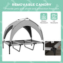 PawHut Cooling Raised Dog Bed w/ Breathable Mesh, Light Grey