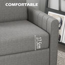 HOMCOM Modern 2 Seater Sofa With Spring Cushion, Back Pillow - Blue/Grey