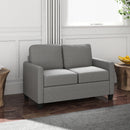HOMCOM Modern 2 Seater Sofa With Spring Cushion, Back Pillow - Blue/Grey