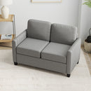 HOMCOM Modern 2 Seater Sofa With Spring Cushion, Back Pillow - Blue/Grey
