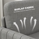 HOMCOM Modern 2 Seater Sofa With Spring Cushion, Back Pillow - Blue/Grey