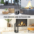 Outsunny 5 PCS Fireplace Companion Set, Metal Fireplace Accessories, Black