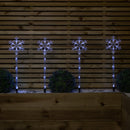69cm Set of 4 Plastic Crystal Snowflake Pathfinder Christmas Lights with White LEDs