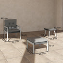 Outsunny 5 Pieces Rattan Patio set with Acacia Wood Top Coffee Table