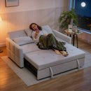 HOMCOM 2 Seater Sofa Bed, Convertible Pull Out Bed Settee, Light Grey