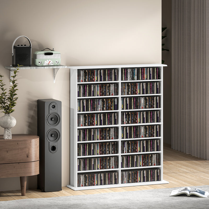 HOMCOM CD Storage Unit DVD Tower Blu-ray Storage Shelf For Office