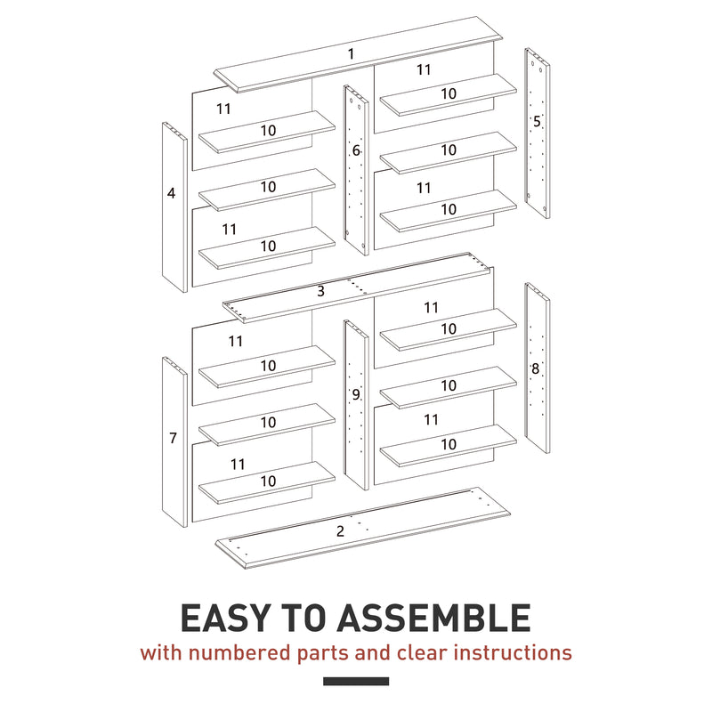 HOMCOM CD Storage Unit DVD Tower Blu-ray Storage Shelf For Office