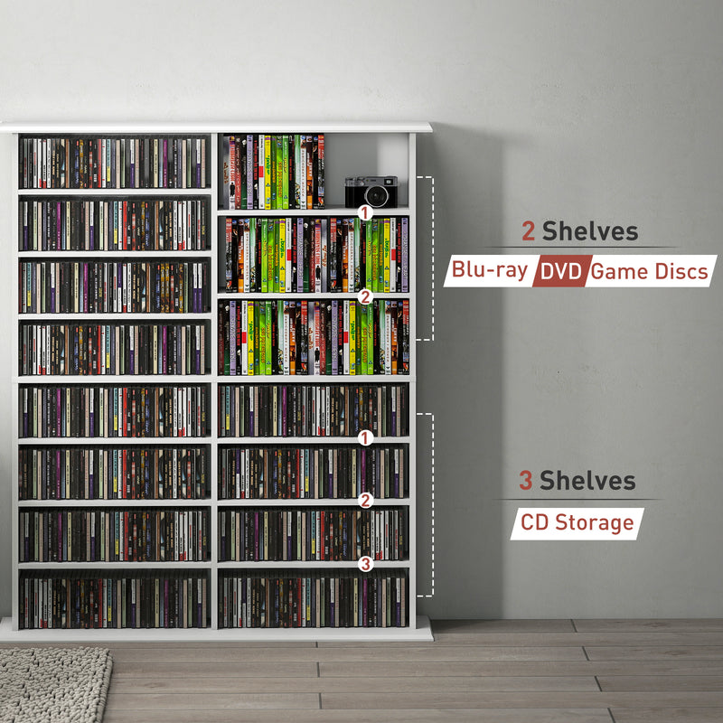 HOMCOM CD Storage Unit DVD Tower Blu-ray Storage Shelf For Office