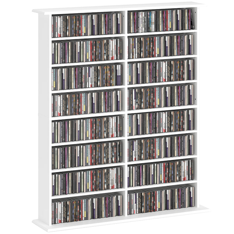 HOMCOM CD Storage Unit DVD Tower Blu-ray Storage Shelf For Office