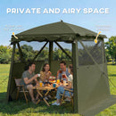 Outsunny Pop Up Gazebo Waterproof With Awning 2 X 2 M Army Green