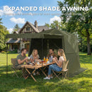 Outsunny Pop Up Gazebo Waterproof With Awning 2 X 2 M Army Green
