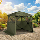 Outsunny Pop Up Gazebo Waterproof With Awning 2 X 2 M Army Green