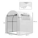 Outsunny Walk in Polytunnel Greenhouse with Roll-up Window and Door, White