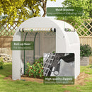 Outsunny Walk in Polytunnel Greenhouse with Roll-up Window and Door, White
