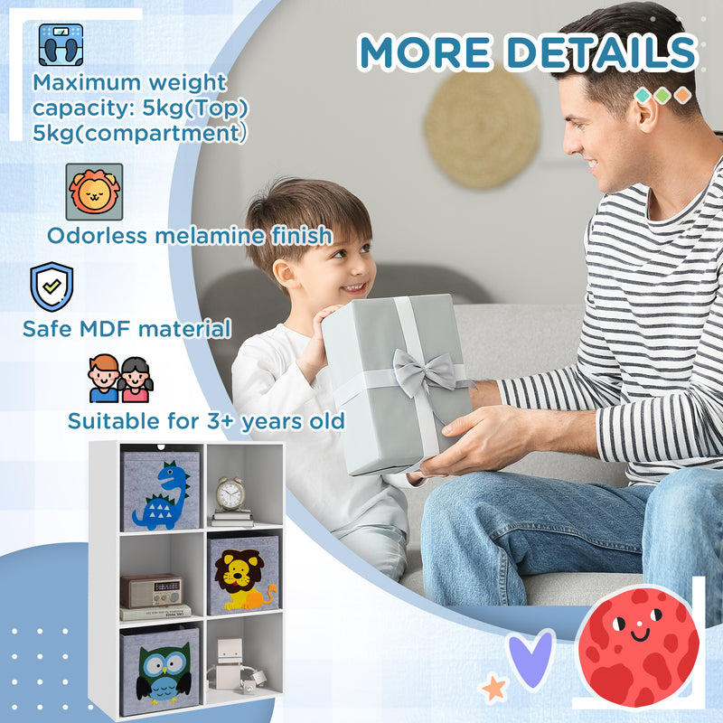 ZONEKIZ Toy Organiser with Two Non-Woven Fabric Drawers for Bedroom - White
