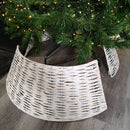 Samuel Alexander KD Willow Christmas Tree Skirt Wicker Rattan White Wash