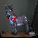 34cm Battery Operated Light up Acrylic Christmas Donkey Decoration with White LEDs