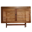 Outdoor 4 Person Folding Rectangular Wooden Garden Patio Dining Table and 2 Benches Set