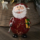 30cm Battery Operated Filigree Christmas Santa Folk Light Decoration with LEDs