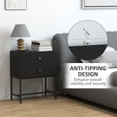 HOMCOM Modern Bedside Table with 2 Drawers for Bedroom, White