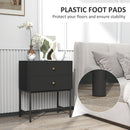 HOMCOM Modern Bedside Table with 2 Drawers for Bedroom, White