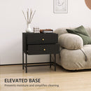 HOMCOM Modern Bedside Table with 2 Drawers for Bedroom, White