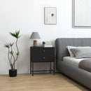 HOMCOM Modern Bedside Table with 2 Drawers for Bedroom, White