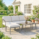 Outsunny 3 Piece Garden Dining Set, Outdoor Patio Furniture, Grey