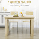 HOMCOM Dining Table For 4-6 People, Wood Effect Tabletop, Oak