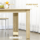 HOMCOM Dining Table For 4-6 People, Wood Effect Tabletop, Oak