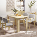 HOMCOM Dining Table For 4-6 People, Wood Effect Tabletop, Oak