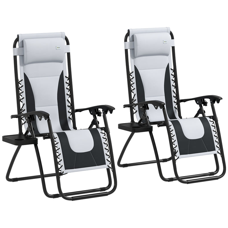 Outsunny Zero Gravity Lounger Folding Recliner Chair w/ Cup Holder