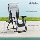 Outsunny Zero Gravity Lounger Folding Recliner Chair w/ Cup Holder