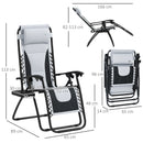 Outsunny Zero Gravity Lounger Folding Recliner Chair w/ Cup Holder