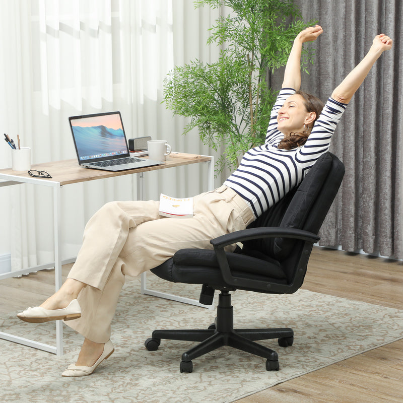HOMCOM Swivel Executive Office Chair Mid Back Chair w/ Arm, Black